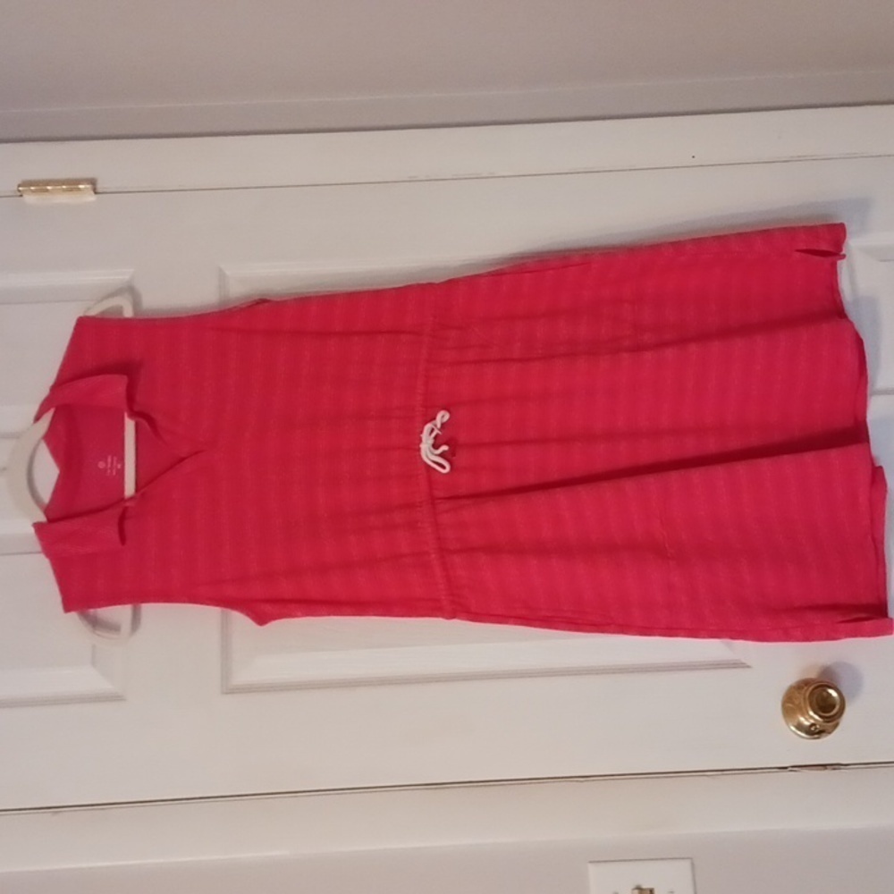 T by Talbots pink MIDI dress size M spring summer tennis dress pockets sleevless